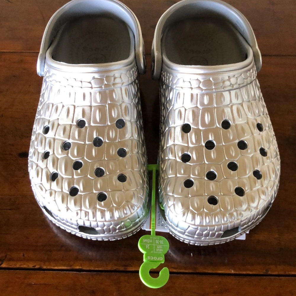 Classic Metallic Crocskin Clog Eur 38-39